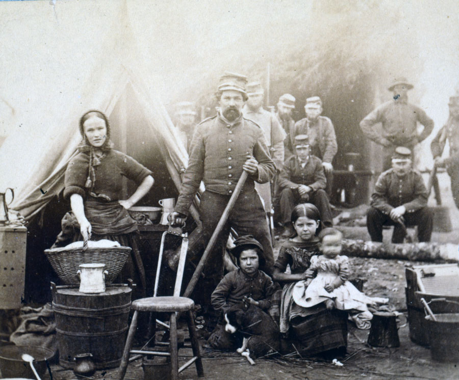 Young family making camp with the 31st Pennsylvania Infantry